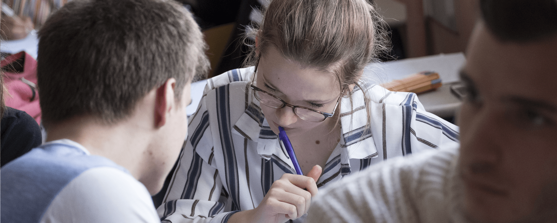 Un élève en classe